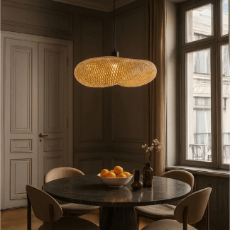 Lámpara colgar 1 luz ratan