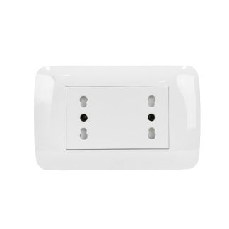 LX hembra embutido Duplex 16A blanco Lexo