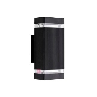 Aplique negro recto 2xGU10 Exterior